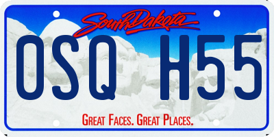 SD license plate 0SQH55