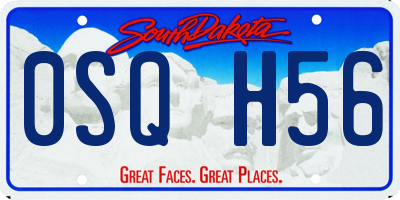 SD license plate 0SQH56