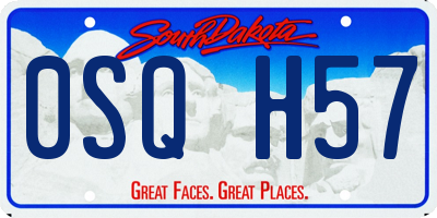 SD license plate 0SQH57