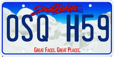 SD license plate 0SQH59