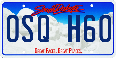 SD license plate 0SQH60