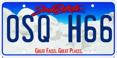 SD license plate 0SQH66