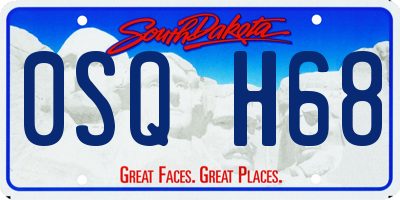 SD license plate 0SQH68