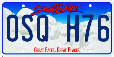 SD license plate 0SQH76
