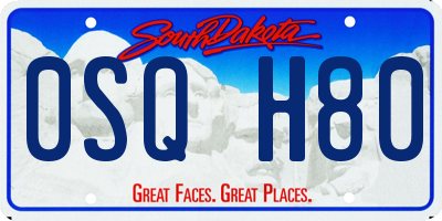 SD license plate 0SQH80