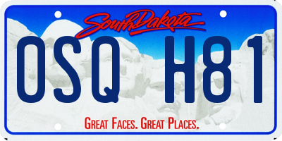 SD license plate 0SQH81