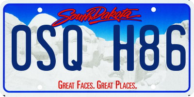 SD license plate 0SQH86