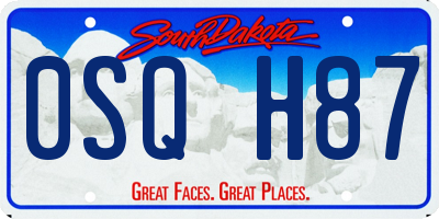 SD license plate 0SQH87
