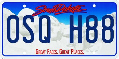 SD license plate 0SQH88