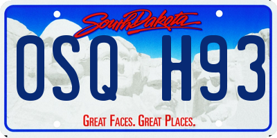 SD license plate 0SQH93