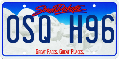 SD license plate 0SQH96