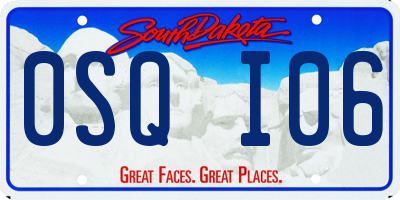 SD license plate 0SQI06