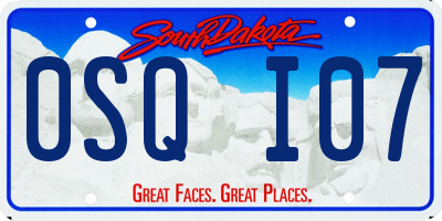 SD license plate 0SQI07