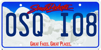 SD license plate 0SQI08