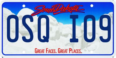 SD license plate 0SQI09