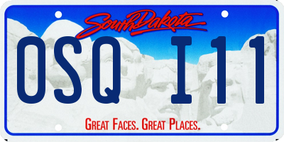 SD license plate 0SQI11