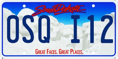 SD license plate 0SQI12