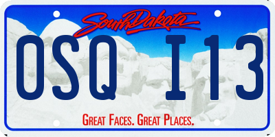SD license plate 0SQI13