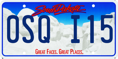 SD license plate 0SQI15