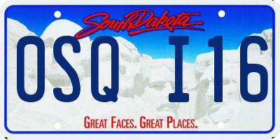 SD license plate 0SQI16