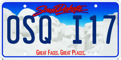 SD license plate 0SQI17