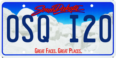 SD license plate 0SQI20