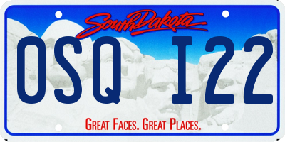 SD license plate 0SQI22