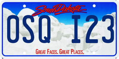SD license plate 0SQI23