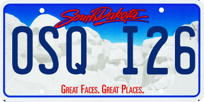 SD license plate 0SQI26