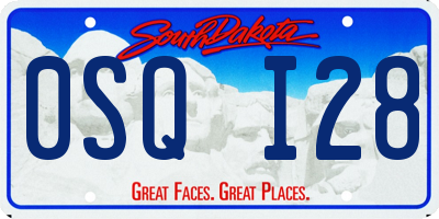 SD license plate 0SQI28