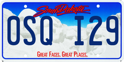 SD license plate 0SQI29