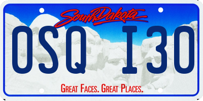 SD license plate 0SQI30