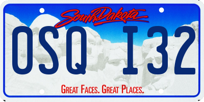 SD license plate 0SQI32