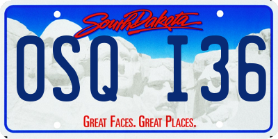 SD license plate 0SQI36