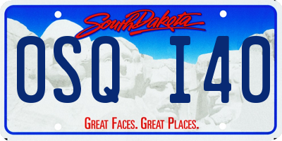 SD license plate 0SQI40