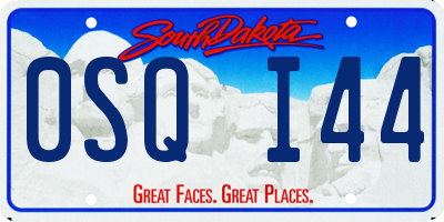 SD license plate 0SQI44