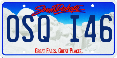 SD license plate 0SQI46