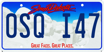 SD license plate 0SQI47