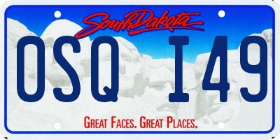 SD license plate 0SQI49