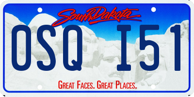 SD license plate 0SQI51