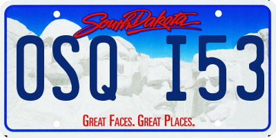 SD license plate 0SQI53