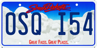 SD license plate 0SQI54