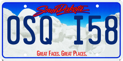 SD license plate 0SQI58