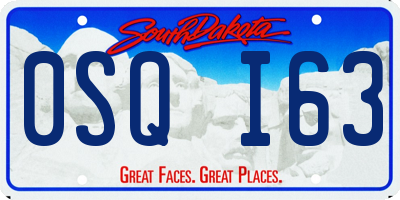 SD license plate 0SQI63