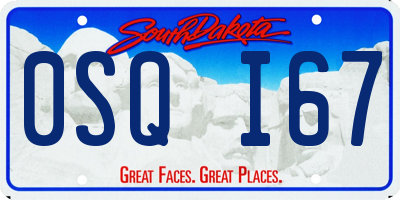 SD license plate 0SQI67