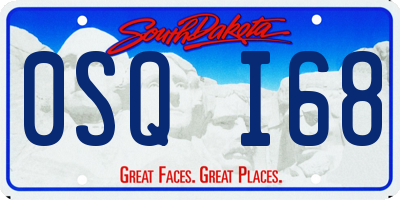 SD license plate 0SQI68