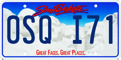 SD license plate 0SQI71
