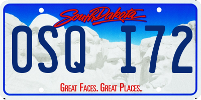 SD license plate 0SQI72
