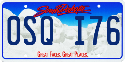 SD license plate 0SQI76