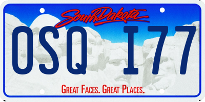 SD license plate 0SQI77